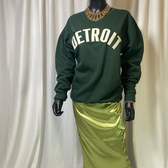 Detroit-Letterman - Custom Felt Crewneck Sweatshirt - Picture 3 of 4